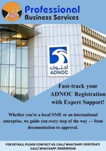 ADNOC REGISTRATION WITH EXPERT SUPPORT. CONTACT US TODAY!