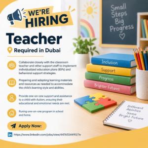 Teacher Required in Dubai