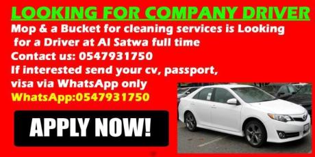 LOOKING FOR COMPANY DRIVER