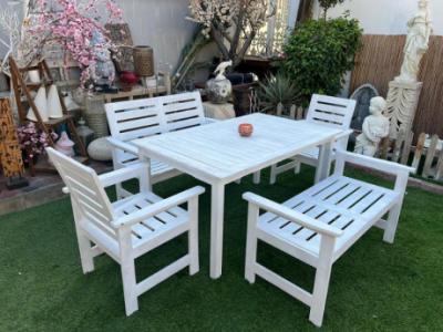 Beautiful wooden dining set for outdoor