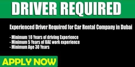 Experienced Driver Required for Car Rental Company in Dubai