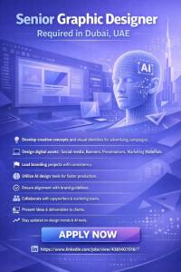 Senior Graphic Designer Required in Dubai