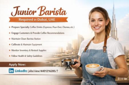 Junior Barista Required in Dubai