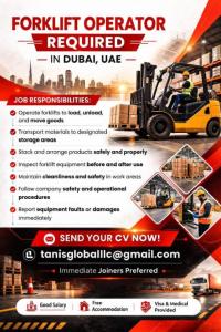 Forklift Operator Required in Dubai