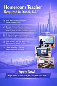 Homeroom Teacher Required in Dubai