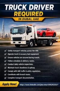 Truck Driver Required in Dubai