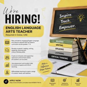 English Language Arts Teacher Required in Dubai