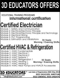 Vocational Training Certified Electrician And HVAC & Refrigeration