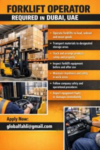 Forklift Operator Required in Dubai