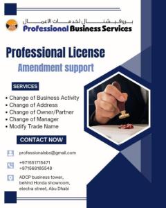 PROFESSIONAL LICENSE AMENDMENT SUPPORT