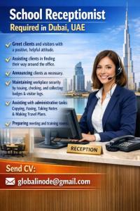 School Receptionist Required in Dubai