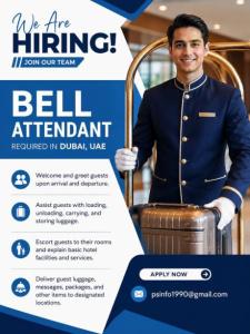Bell Attendant Required in Dubai