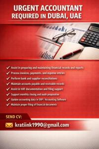 Urgent Accountant Required in Dubai
