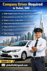Company Driver Required in Dubai