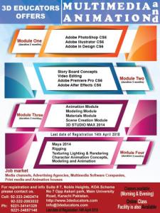 Diploma in Graphics and Multimedia offer by 3D Educators