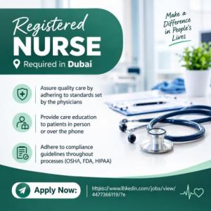 Registered Nurse Required in Dubai