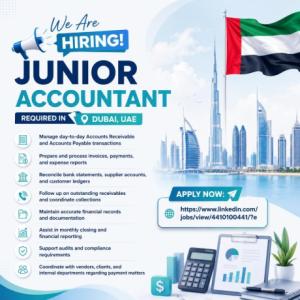 Junior Accountant Required in Dubai