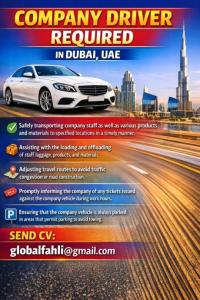 Company Driver Required in Dubai