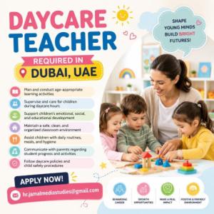 Daycare Teacher Required in Dubai