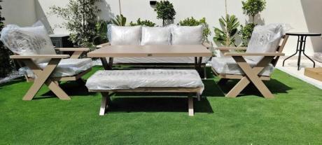 Sofa set aluminium beige outdoor furniture garden furniture