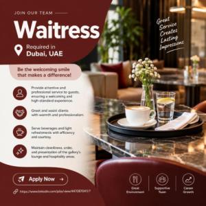 Waitress Required in Dubai