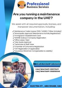 ARE YOU RUNNING A MAINTENANCE COMPANY IN THE UAE?