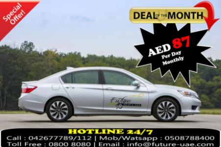 Honda Accord now for just AED 87 per day on monthly contract