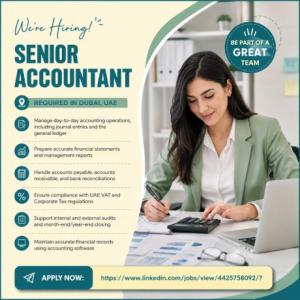 Senior Accountant Required in Dubai
