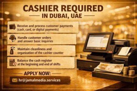 Cashier Required in Dubai