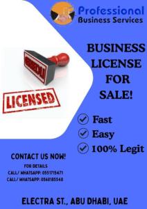 BUSINESS LICENSE FOR SALE. CONTACT US TODAY!