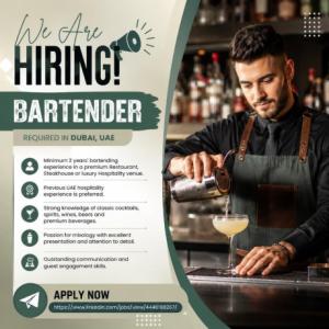 Bartender Required in Dubai