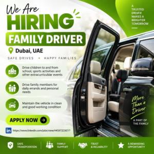 Family Driver Required in Dubai
