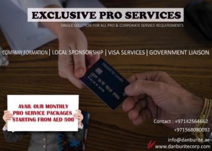 PRO SERVICES IN DUBAI STARTING FROM AED 500