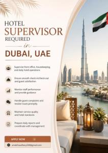 Hotel Supervisor Required in Dubai