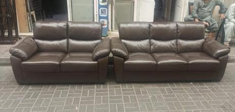 SOFA LEATHER DARK BROWN