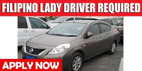 FILIPINO LADY DRIVER REQUIRED