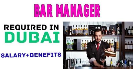 Bar Manager Required in Dubai