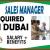 Sales Manager Required in Dubai