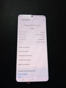 Samsung Galaxy S 20 ultra 5G single sim 100 X zooming camera 5000 mhz strong battery Neat and clean