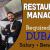 Restaurant Manager Required in Dubai