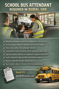 School Bus Attendant Required in Dubai