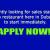 Urgently looking for sales staff for a restaurant