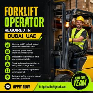 Forklift Operator Required in Dubai
