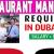 Restaurant Manager Required in Dubai