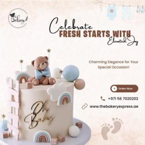 Cute Baby Shower Cake Made for Precious Moments