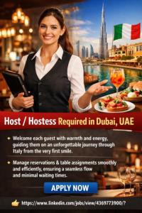 Host / Hostess Required in Dubai