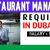 Restaurant Manager Required in Dubai