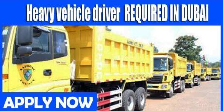 Heavy vehicle driver REQUIRED IN DUBAI