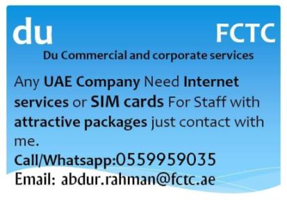 Du Business mobile plans for companies