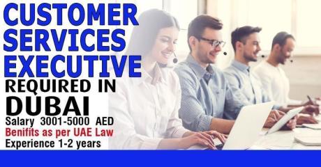Customer Services Executive Required in Dubai
